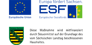 Logokombination ESF und Freistaat Sachsen