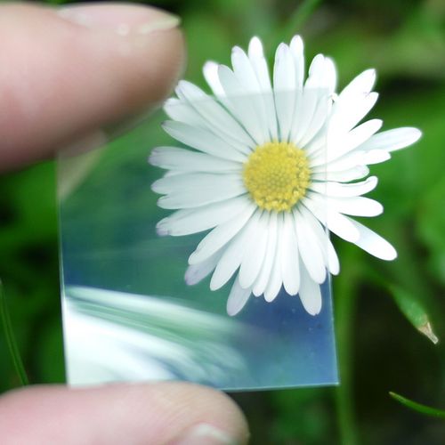 Thermoelektrisch aktive Kupferiodid-Schicht auf flexiblem Träger (PET-Folie).