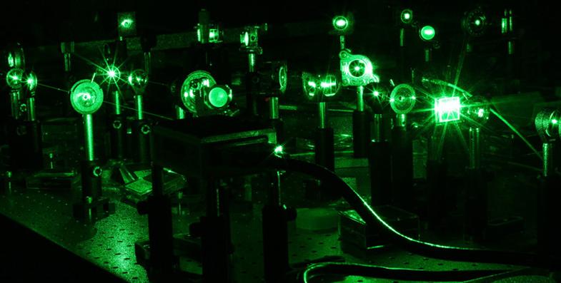 enlarge the image: Confocal microscope with green laser light