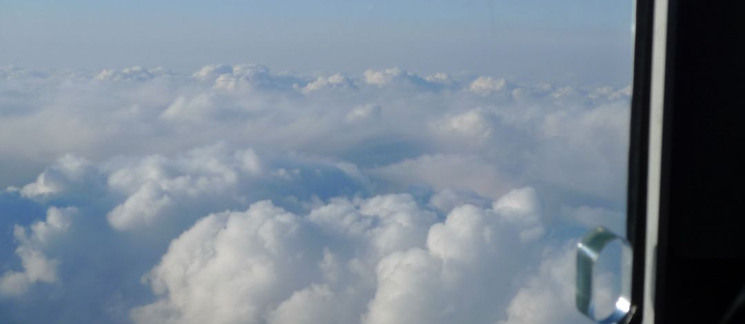 View form the airplane on arctic mixed phase clouds during the HALO-AC3 campaign west of Spitsbergen. Photo: Maximilian Maahn / Universität Leipzig