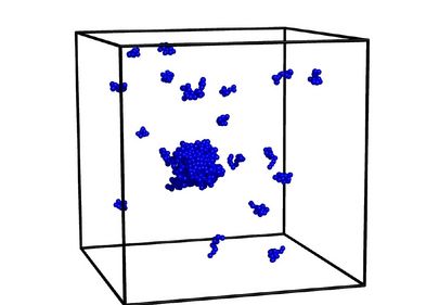Kondensation von Polymeren: Die Abbildung zeigt einen Kondensationstropfen in einer verdünnten Lösung. Kondensation von Polymeren: Die Abbildung zeigt einen Kondensationstropfen in einer verdünnten Lösung.