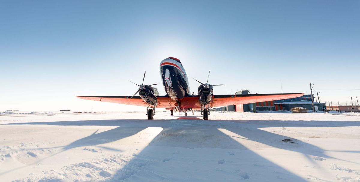 enlarge the image: Front view of a research aircraft