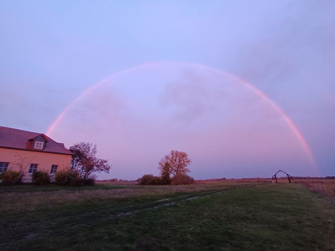 Rainbow over the Lake Gülpe Research Station during th Meeting of PhD students and Early Career Scientists, Photo: A. Köhler