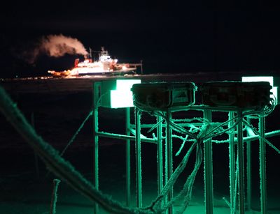 The Video In Situ Snowfall Sensor during the MOSAiC campaign on sea ice. Photo: Matthew Shupe 