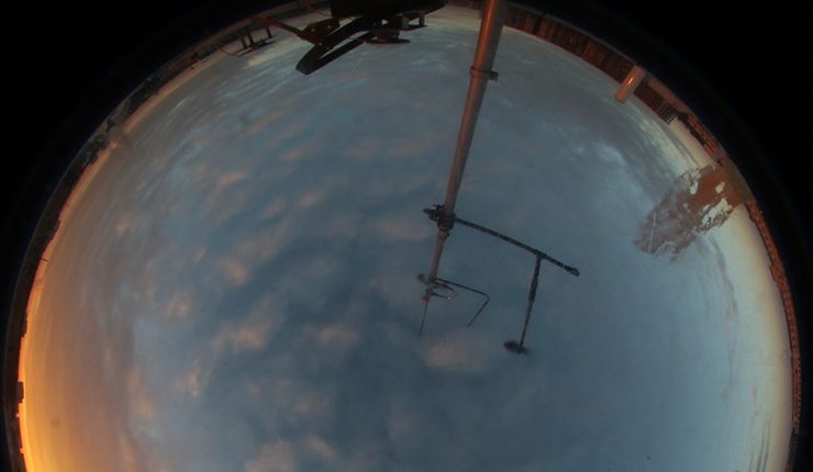 360° all-sky image showing clouds over Leipzig. Photo: Leipzig Institute for Meteorology